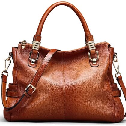 Women's Genuine Leather Purses and Handbags, Satchel Tote Shoulder Bag