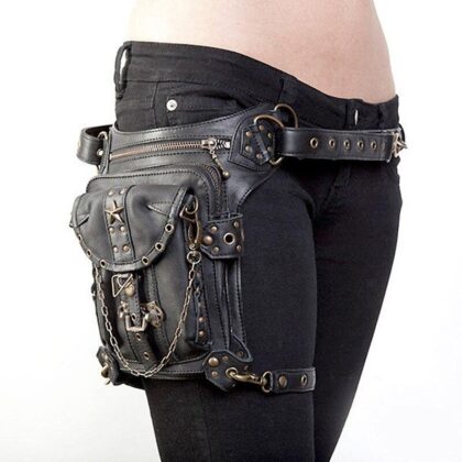 Vintage Bag Waist Packs Gothic Punk Occult Thigh Crossbody Bag