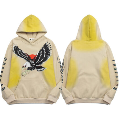 American High Street Trap Star Eagle Print Hooded Sweatshirt Niche Trendy Men's Jacket
