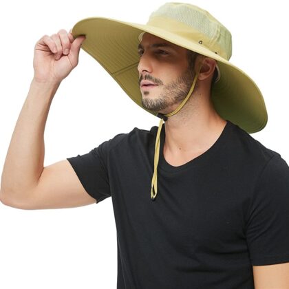 Super Wide Brim Sun Hat-UPF50+ Waterproof Bucket Hat for Fishing, Hiking, Camping