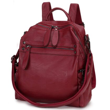 Backpack Purse for Women, PU Leather Fashion Convertible 2 Ways Shoulder Bag VX