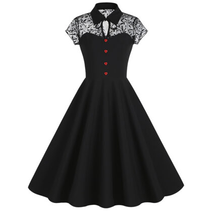 Mesh Gothic vintage patchwork dress